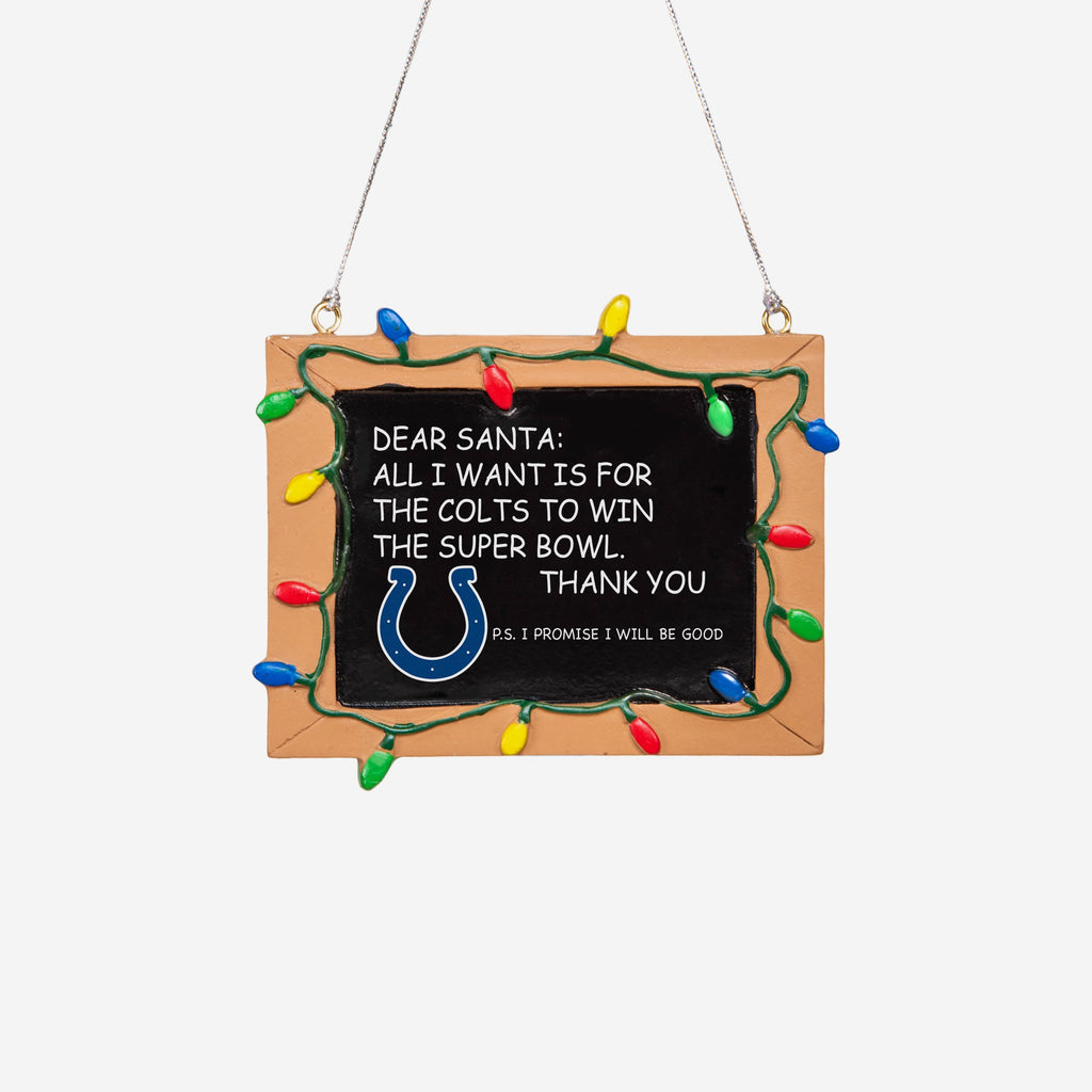 Indianapolis Colts Resin Chalkboard Sign Ornament FOCO - FOCO.com | UK & IRE