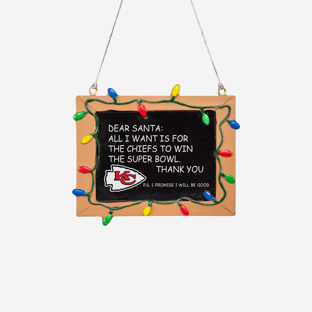 Kansas City Chiefs Resin Chalkboard Sign Ornament FOCO - FOCO.com | UK & IRE