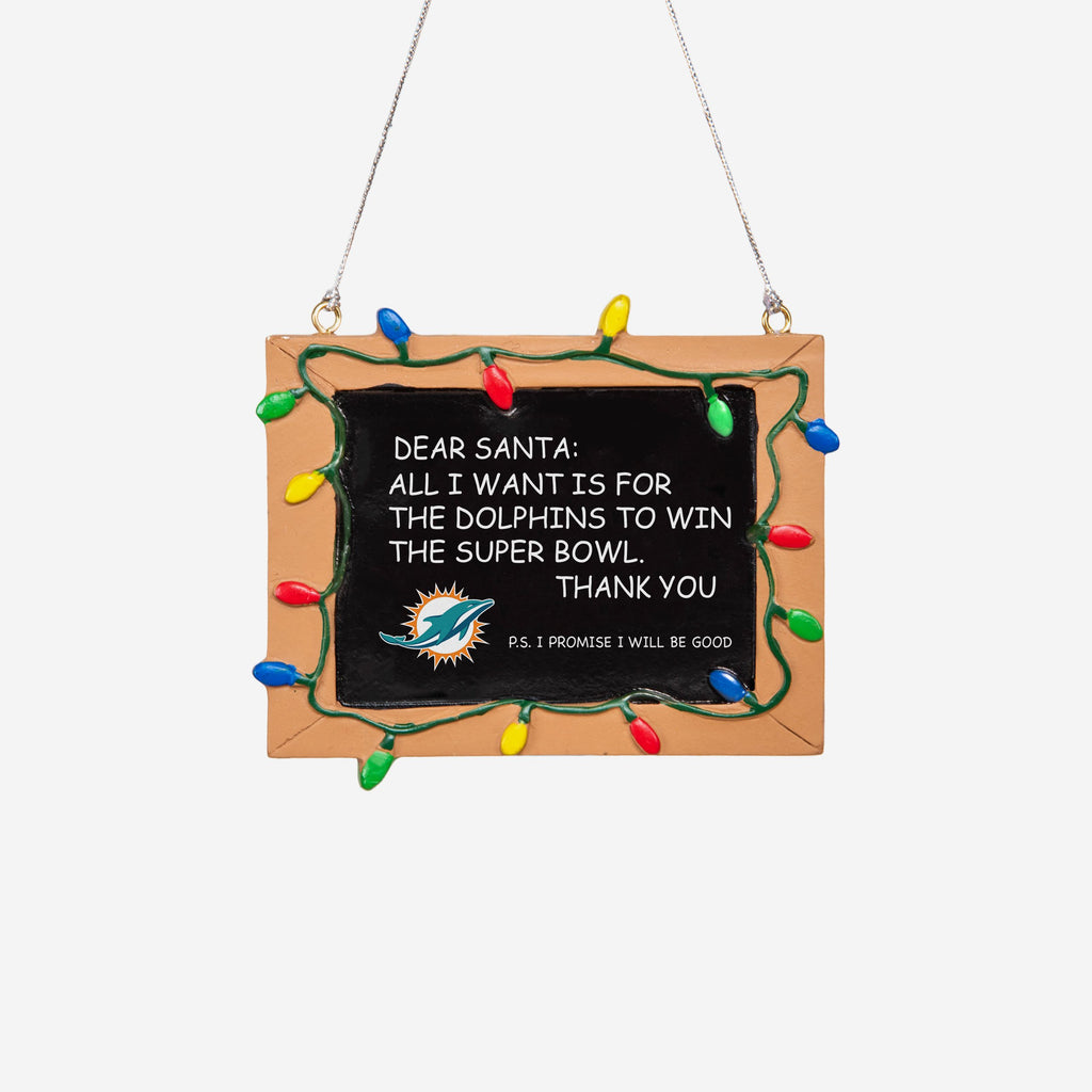 Miami Dolphins Resin Chalkboard Sign Ornament FOCO - FOCO.com | UK & IRE