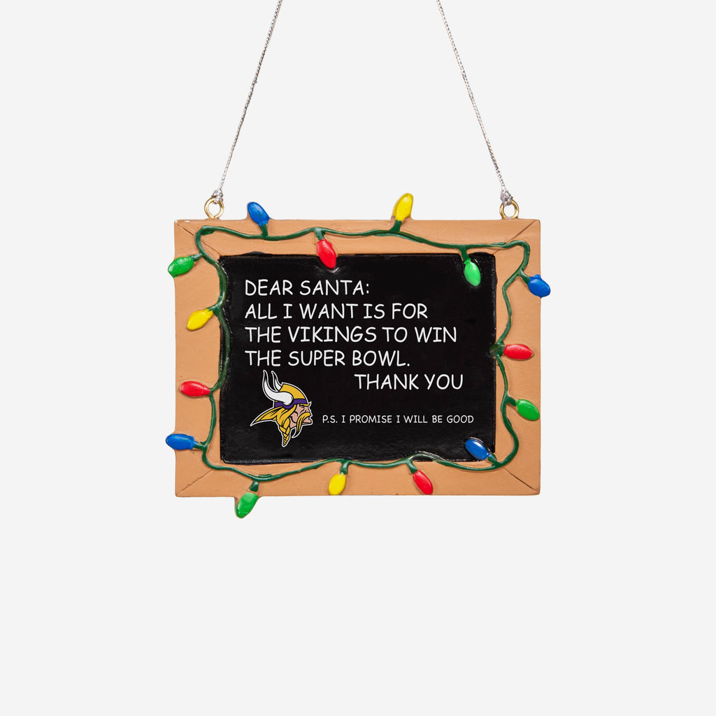 Minnesota Vikings Resin Chalkboard Sign Ornament FOCO - FOCO.com | UK & IRE