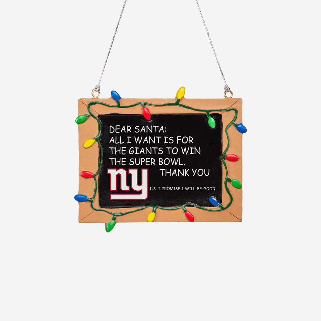 New York Giants Resin Chalkboard Sign Ornament FOCO - FOCO.com | UK & IRE