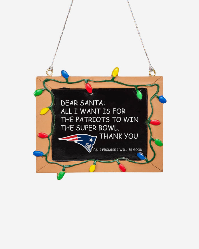 New England Patriots Resin Chalkboard Sign Ornament FOCO - FOCO.com | UK & IRE