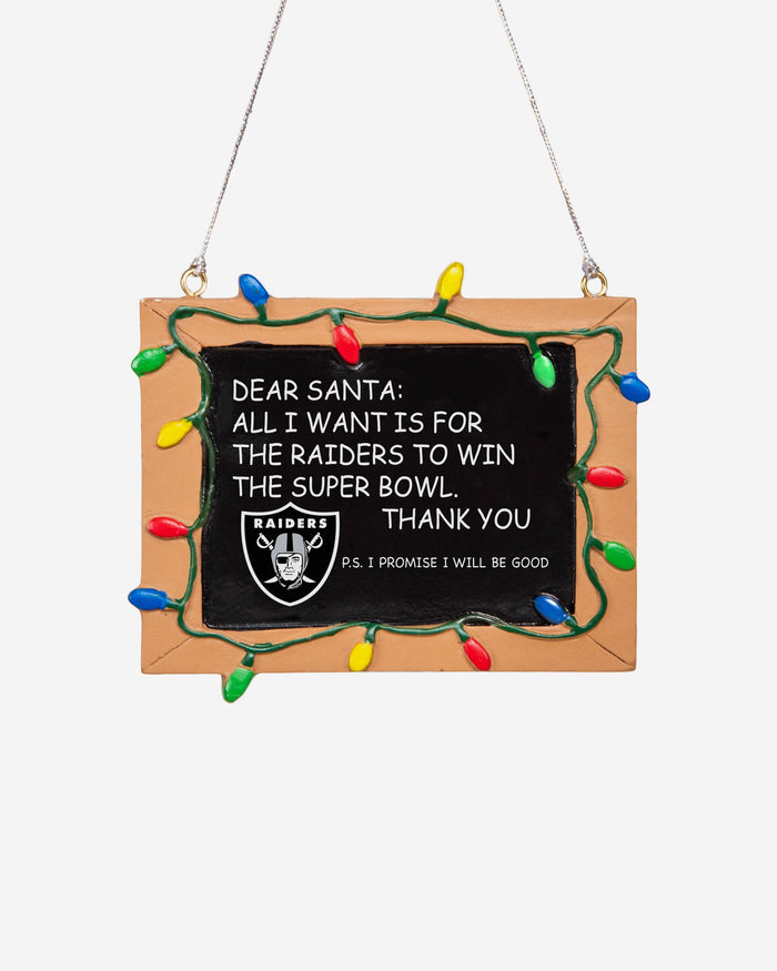 Las Vegas Raiders Resin Chalkboard Sign Ornament FOCO - FOCO.com | UK & IRE
