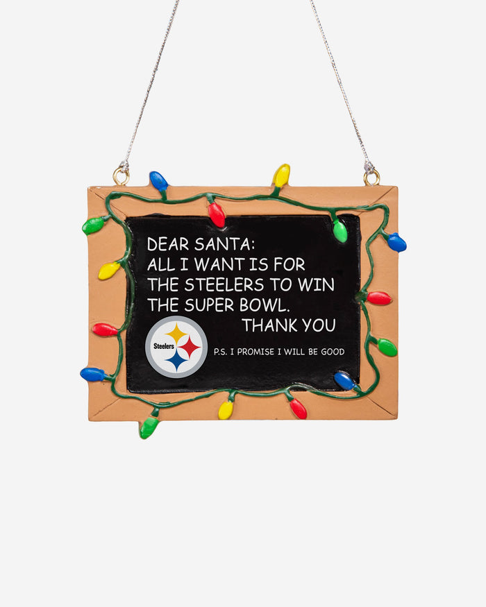 Pittsburgh Steelers Resin Chalkboard Sign Ornament FOCO - FOCO.com | UK & IRE