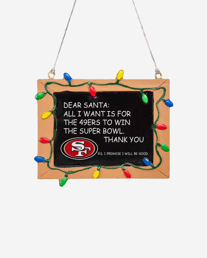 San Francisco 49ers Resin Chalkboard Sign Ornament FOCO - FOCO.com | UK & IRE