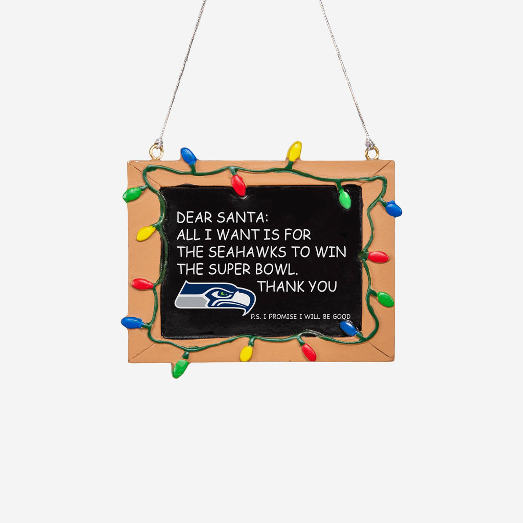 Seattle Seahawks Resin Chalkboard Sign Ornament FOCO - FOCO.com | UK & IRE