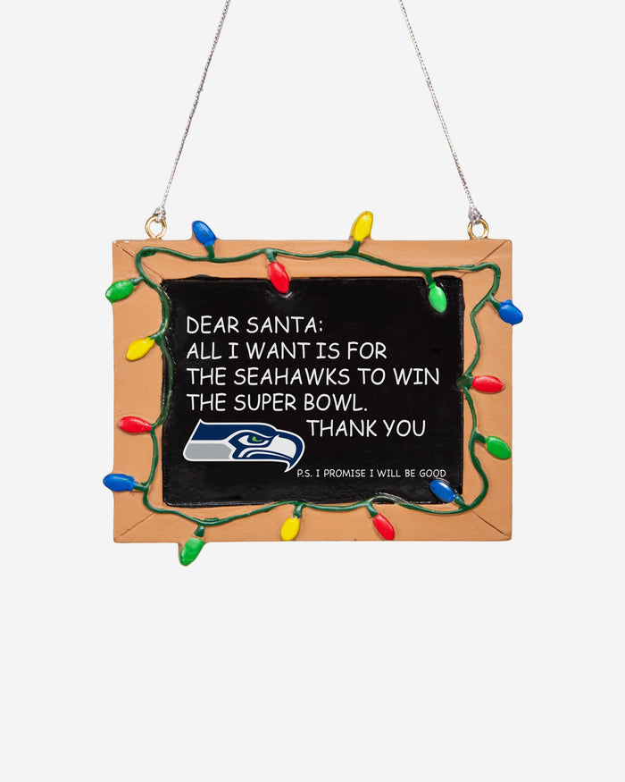 Seattle Seahawks Resin Chalkboard Sign Ornament FOCO - FOCO.com | UK & IRE