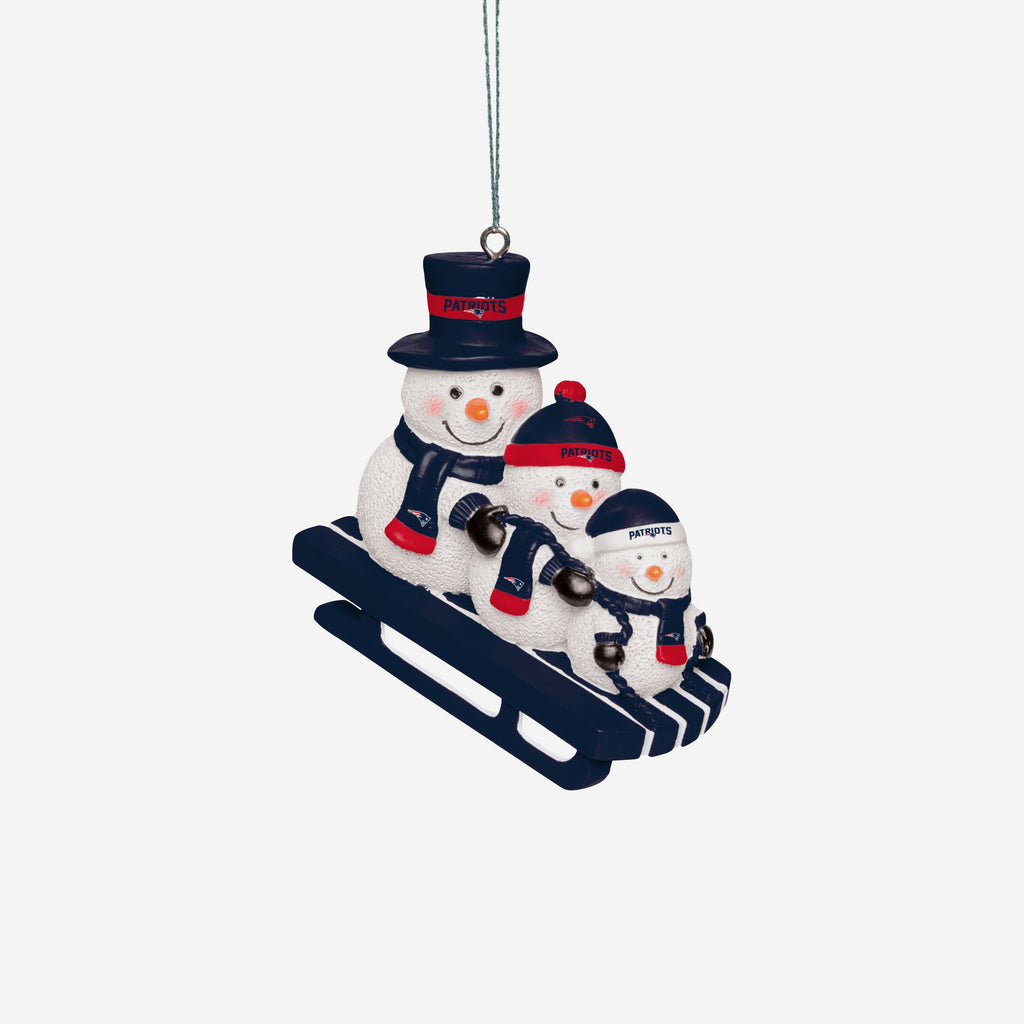New England Patriots Sledding Snowmen Ornament FOCO - FOCO.com | UK & IRE