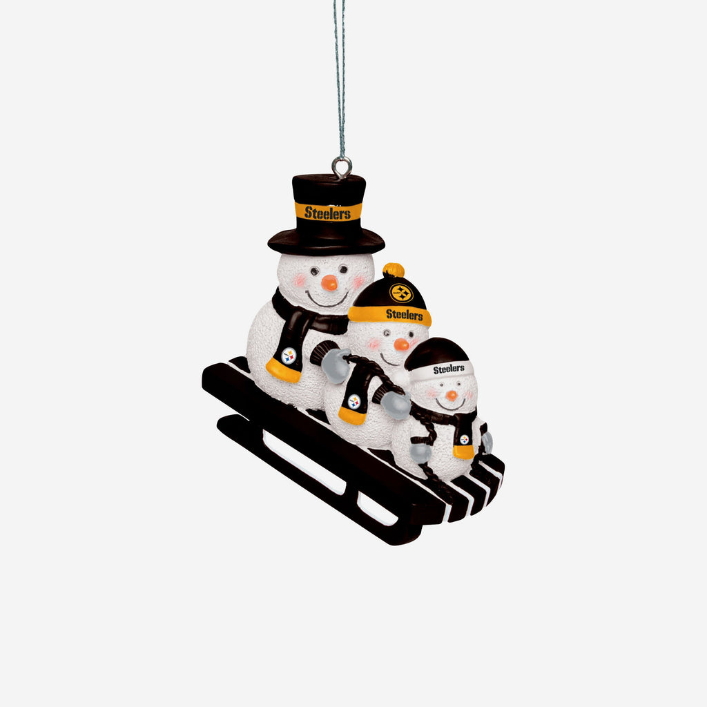 Pittsburgh Steelers Sledding Snowmen Ornament FOCO - FOCO.com | UK & IRE