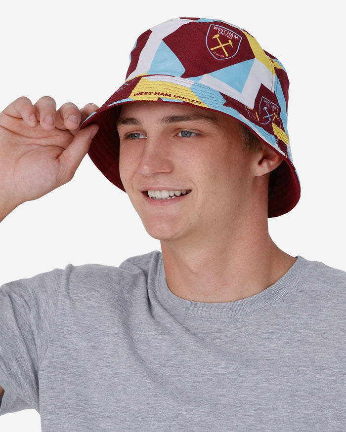 West Ham United FC Geo Reversible Bucket Hat FOCO - FOCO.com | UK & IRE