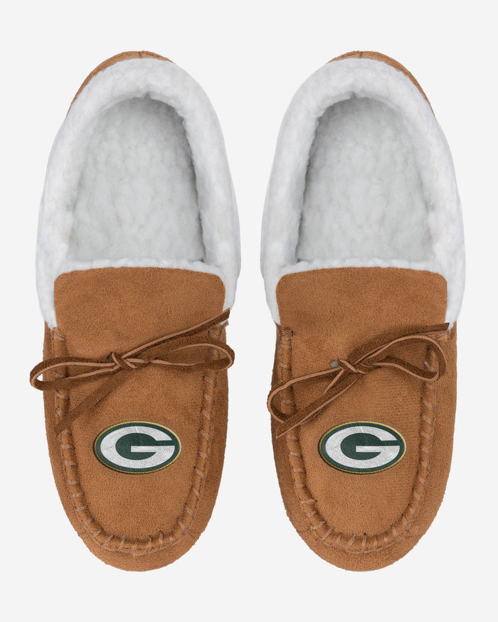 Green Bay Packers Fur Closed Back Moccasin Slipper FOCO - FOCO.com | UK & IRE