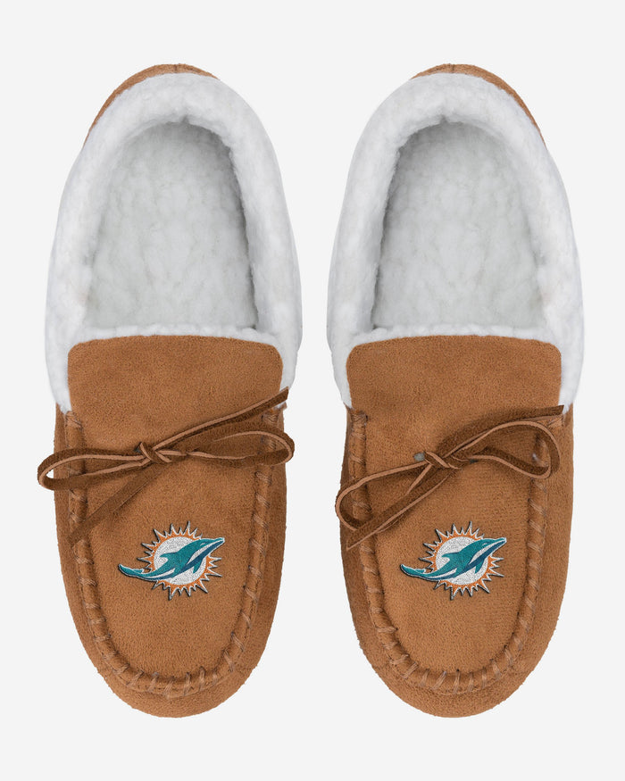 Miami Dolphins Fur Closed Back Moccasin Slipper FOCO - FOCO.com | UK & IRE