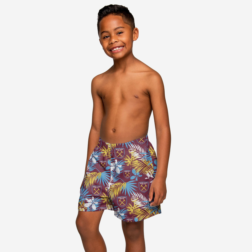 West Ham United FC Youth Floral Boardshorts FOCO XS - FOCO.com | UK & IRE