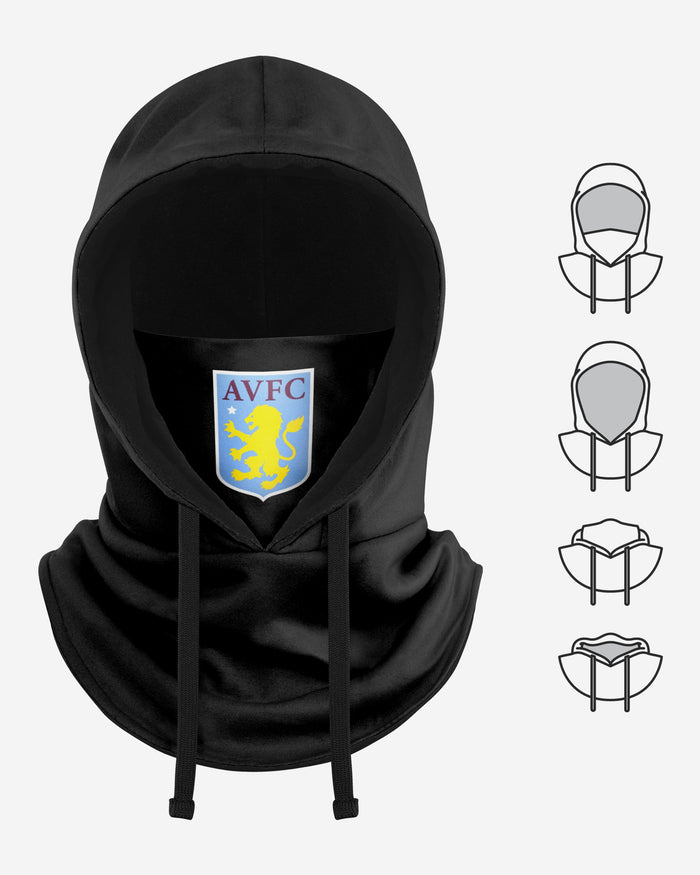Aston Villa FC Black Drawstring Hooded Snood FOCO - FOCO.com | UK & IRE