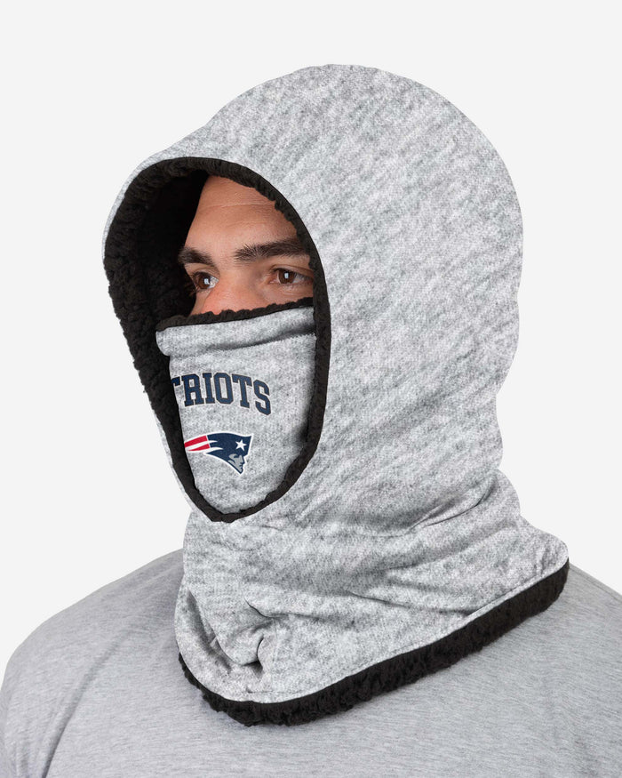 New England Patriots Heather Grey Big Logo Hooded Snood FOCO - FOCO.com | UK & IRE