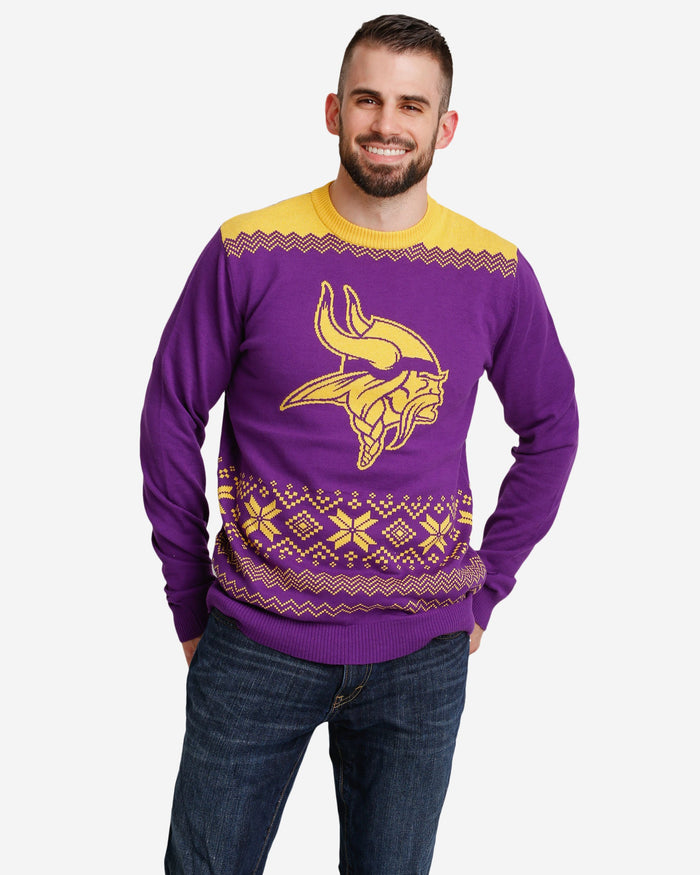 Minnesota Vikings Big Logo Christmas Jumper FOCO S - FOCO.com | UK & IRE