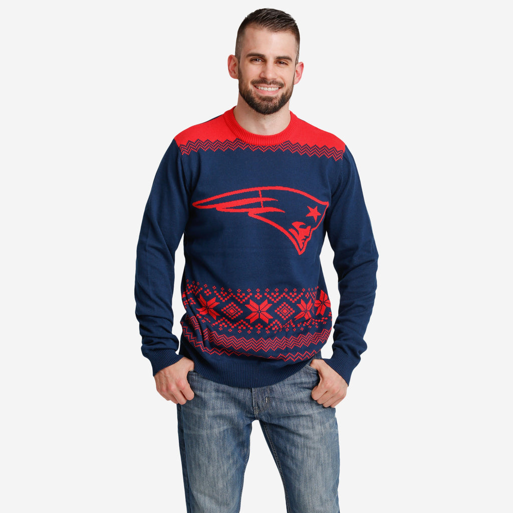New England Patriots Big Logo Christmas Jumper FOCO S - FOCO.com | UK & IRE