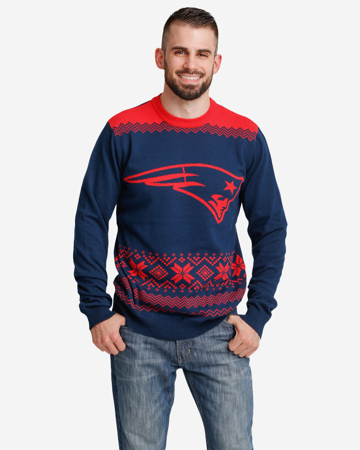 New England Patriots Big Logo Christmas Jumper FOCO S - FOCO.com | UK & IRE