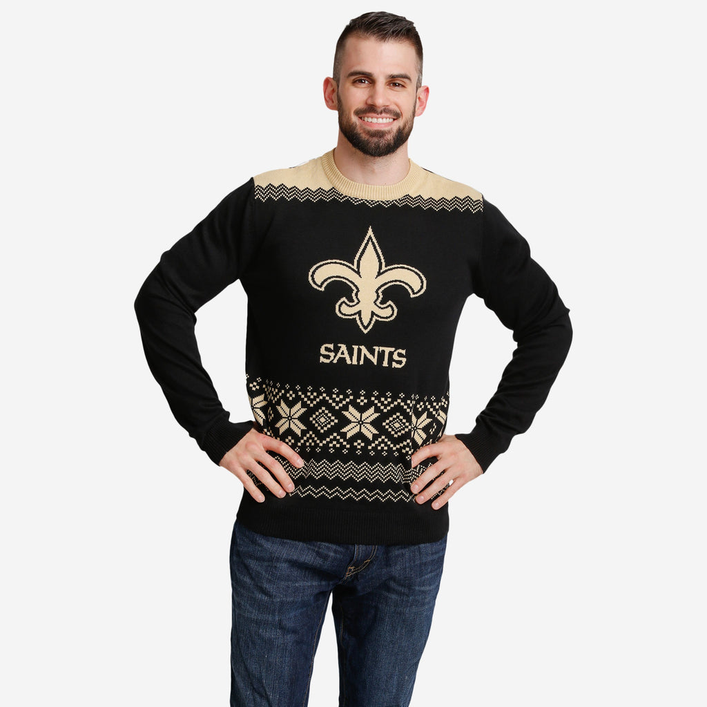 New Orleans Saints Big Logo Christmas Jumper FOCO S - FOCO.com | UK & IRE