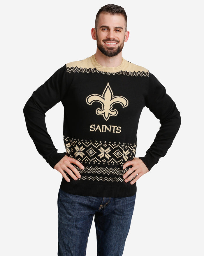 New Orleans Saints Big Logo Christmas Jumper FOCO S - FOCO.com | UK & IRE