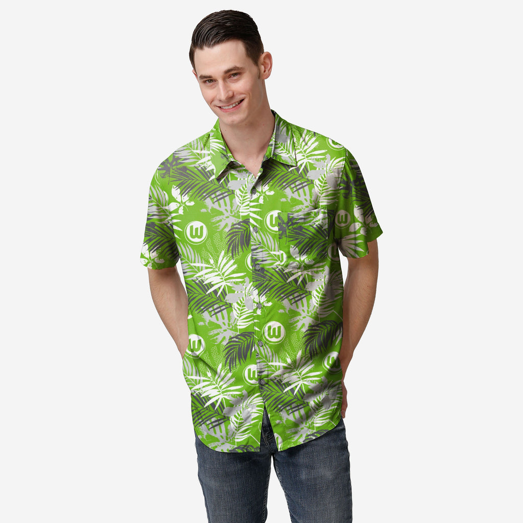 VFL Wolfsburg Floral Button Up Shirt FOCO S - FOCO.com | UK & IRE