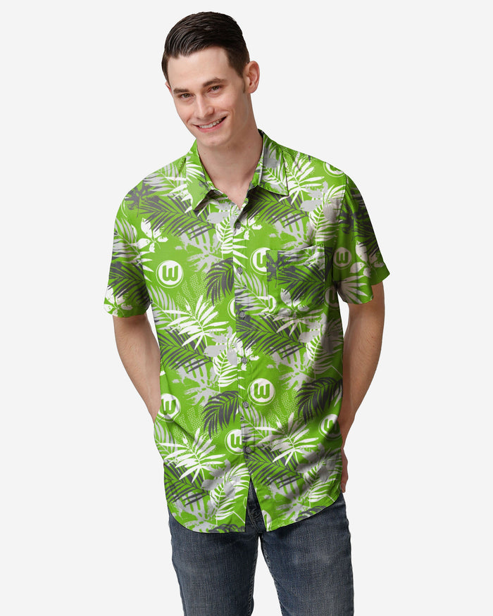 VFL Wolfsburg Floral Button Up Shirt FOCO S - FOCO.com | UK & IRE