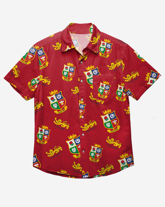 British & Irish Lions Repeat Print Button Up Shirt FOCO - FOCO.com | UK & IRE