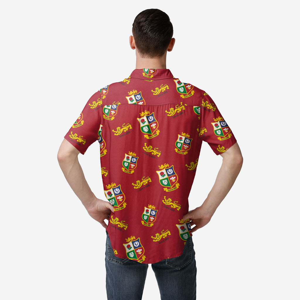 British & Irish Lions Repeat Print Button Up Shirt FOCO | UK