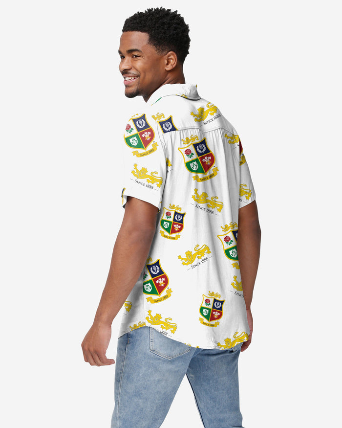 British & Irish Lions White Repeat Print Button Up Shirt FOCO - FOCO.com | UK & IRE