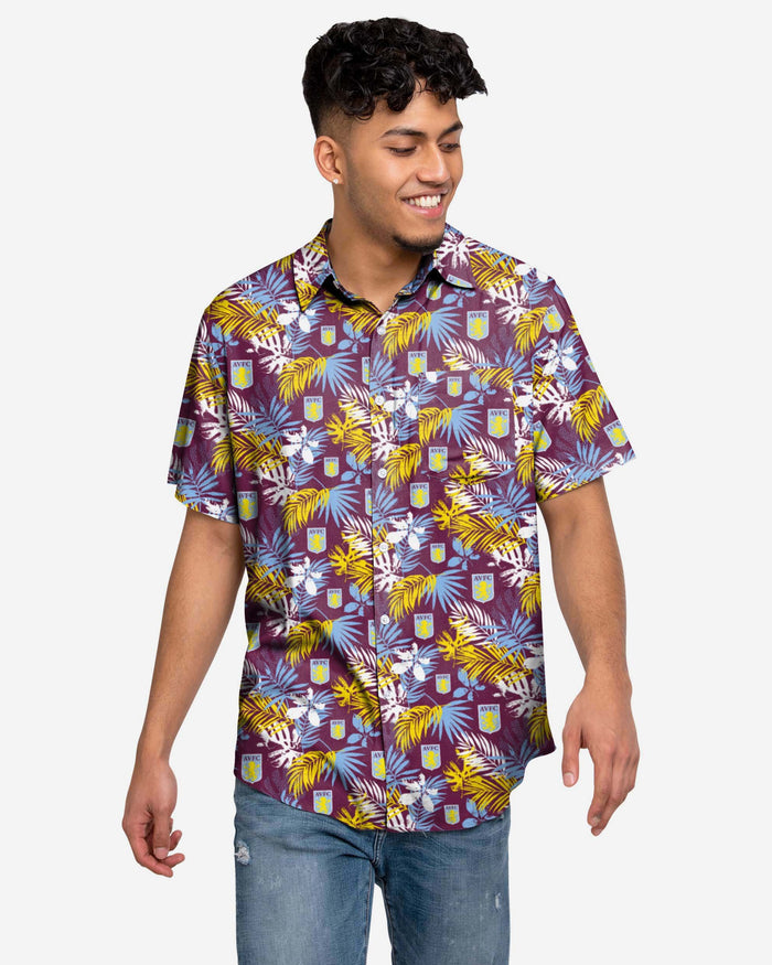 Aston Villa FC Floral Button Up Shirt FOCO S - FOCO.com | UK & IRE