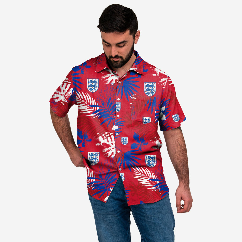 England Floral Button Up Shirt FOCO S - FOCO.com | UK & IRE