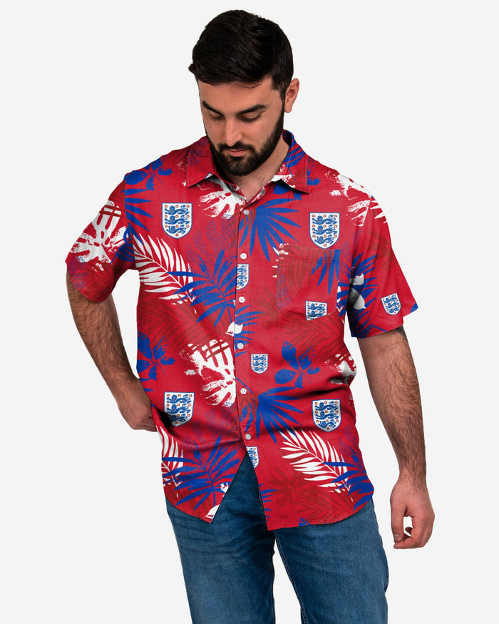 England Floral Button Up Shirt FOCO S - FOCO.com | UK & IRE