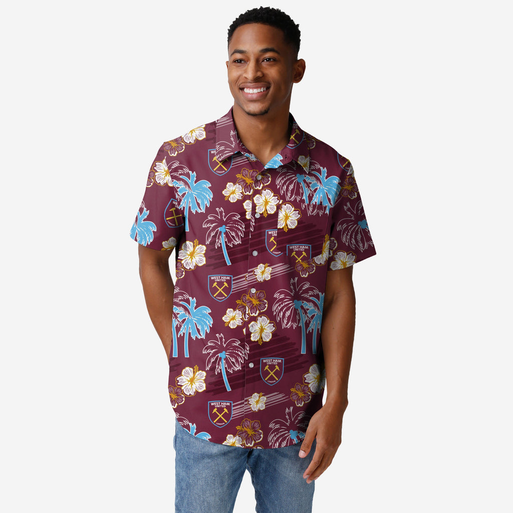 West Ham United FC Islander Tropical Button Up Shirt FOCO S - FOCO.com | UK & IRE
