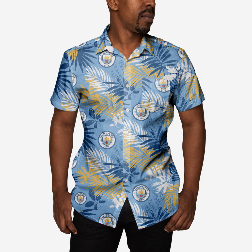 Manchester City FC Mens Floral Button Up Shirt FOCO - FOCO.com | UK & IRE