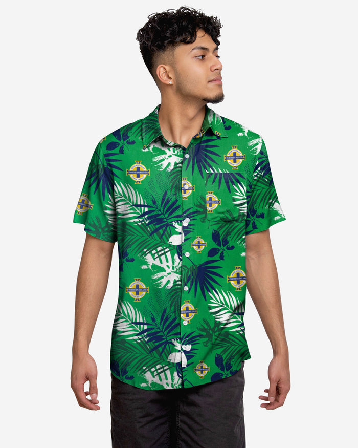 Northern Ireland Floral Button Up Shirt FOCO S - FOCO.com | UK & IRE