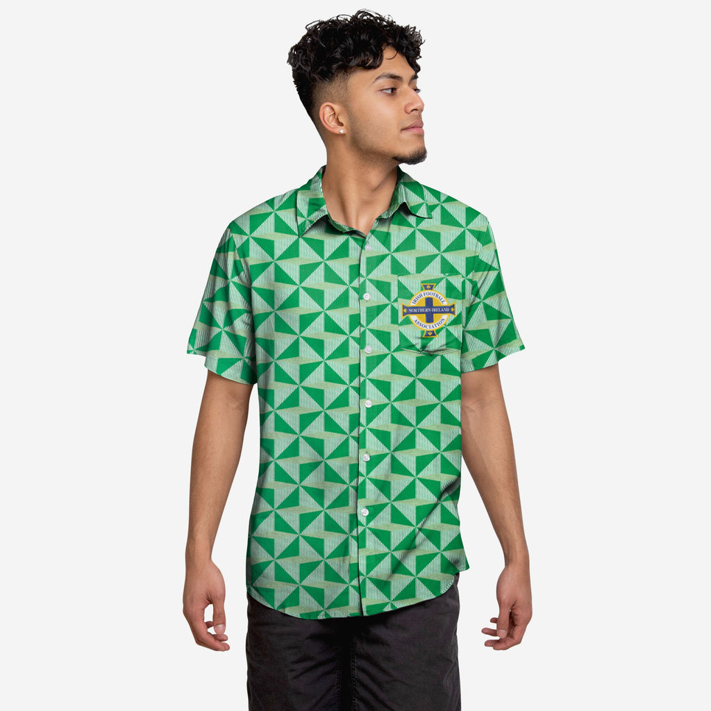 Northern Ireland Retro Button Up Shirt FOCO S - FOCO.com | UK & IRE