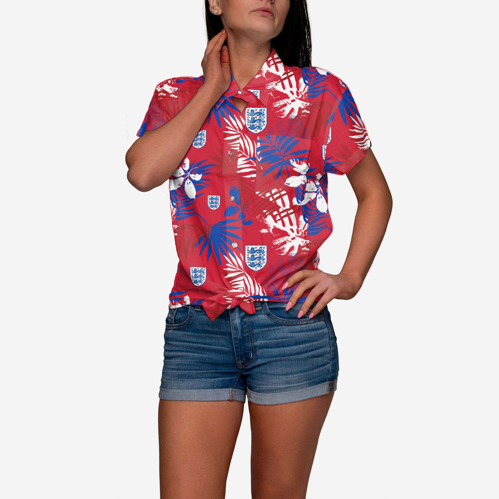 England Womens Floral Button Up Shirt FOCO S - FOCO.com | UK & IRE