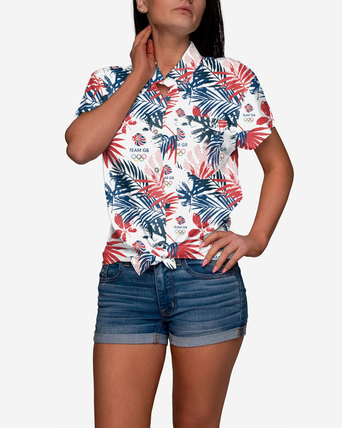Team GB Womens Floral Button Up Shirt FOCO S - FOCO.com | UK & IRE