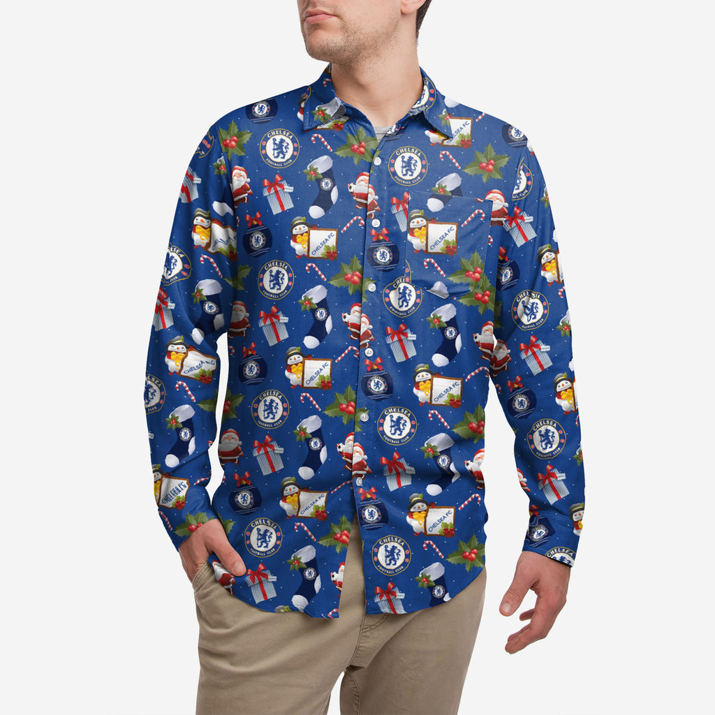 Chelsea FC Long Sleeve Christmas Shirt FOCO - FOCO.com | UK & IRE