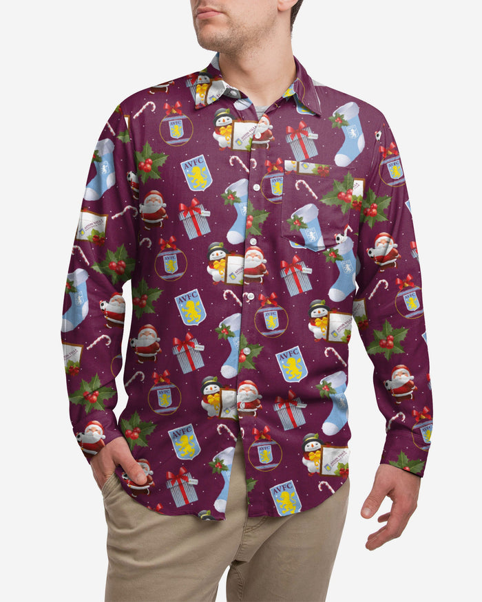 Aston Villa FC Long Sleeve Christmas Shirt FOCO S - FOCO.com | UK & IRE