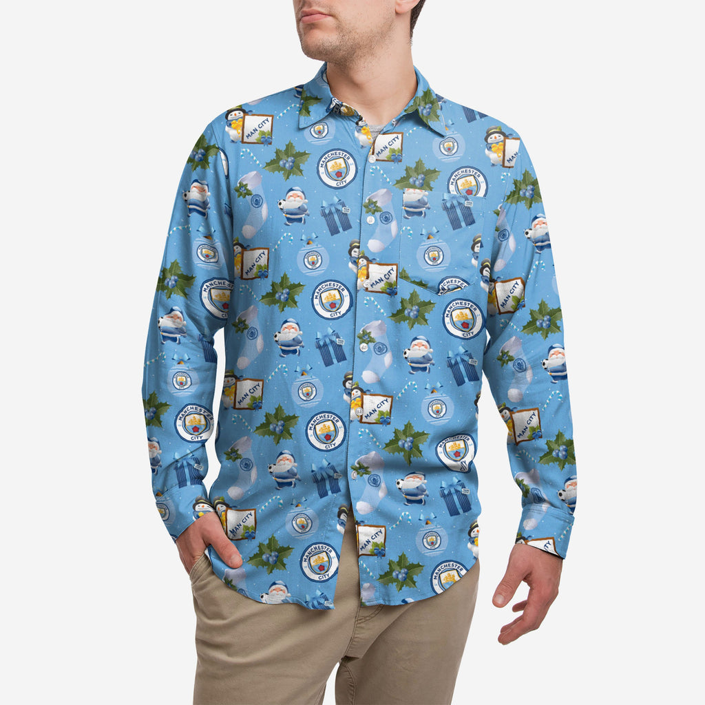 Manchester City FC Long Sleeve Christmas Shirt FOCO S - FOCO.com | UK & IRE