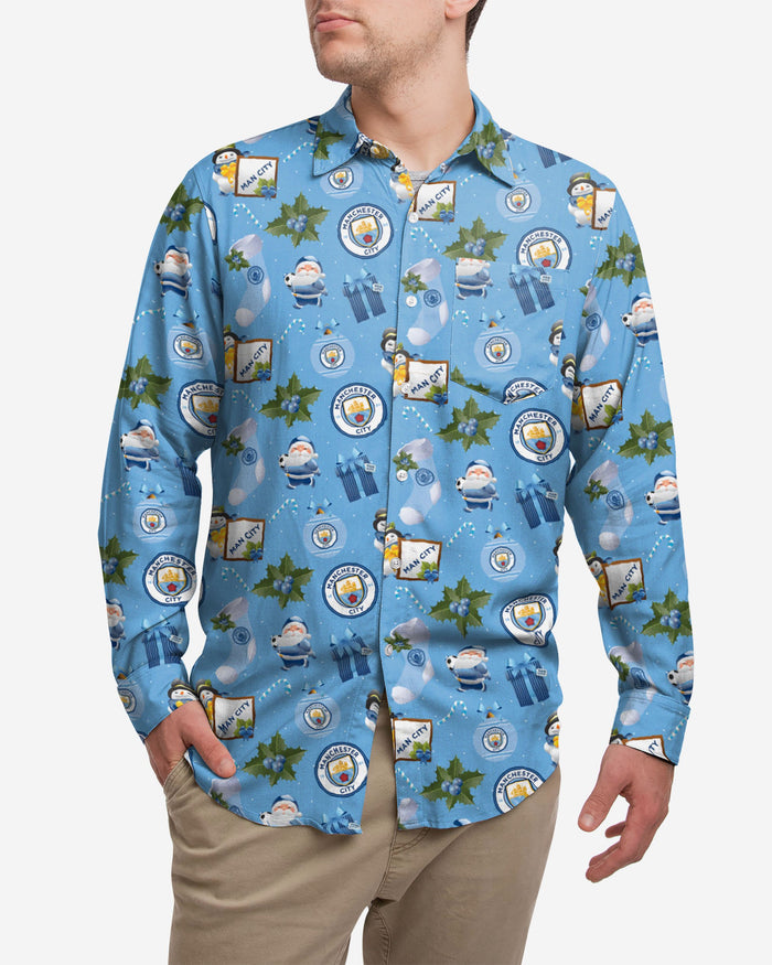 Manchester City FC Long Sleeve Christmas Shirt FOCO S - FOCO.com | UK & IRE