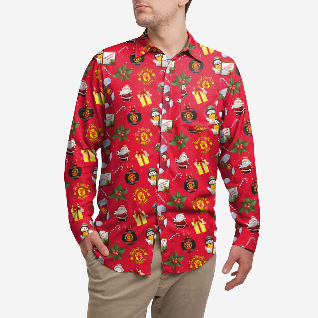Manchester United FC Long Sleeve Christmas Shirt FOCO S - FOCO.com | UK & IRE
