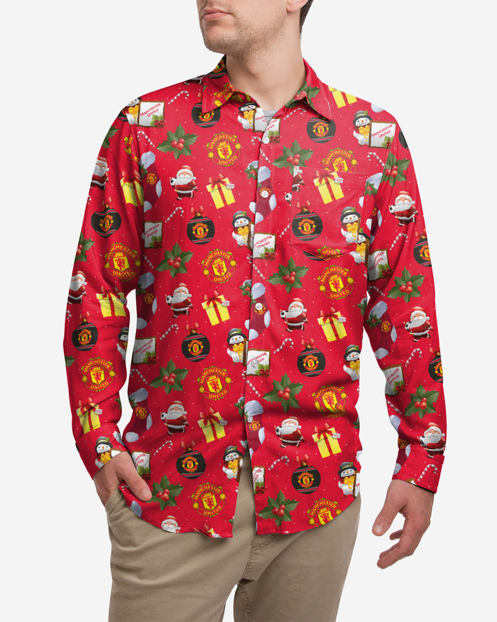 Manchester United FC Long Sleeve Christmas Shirt FOCO S - FOCO.com | UK & IRE