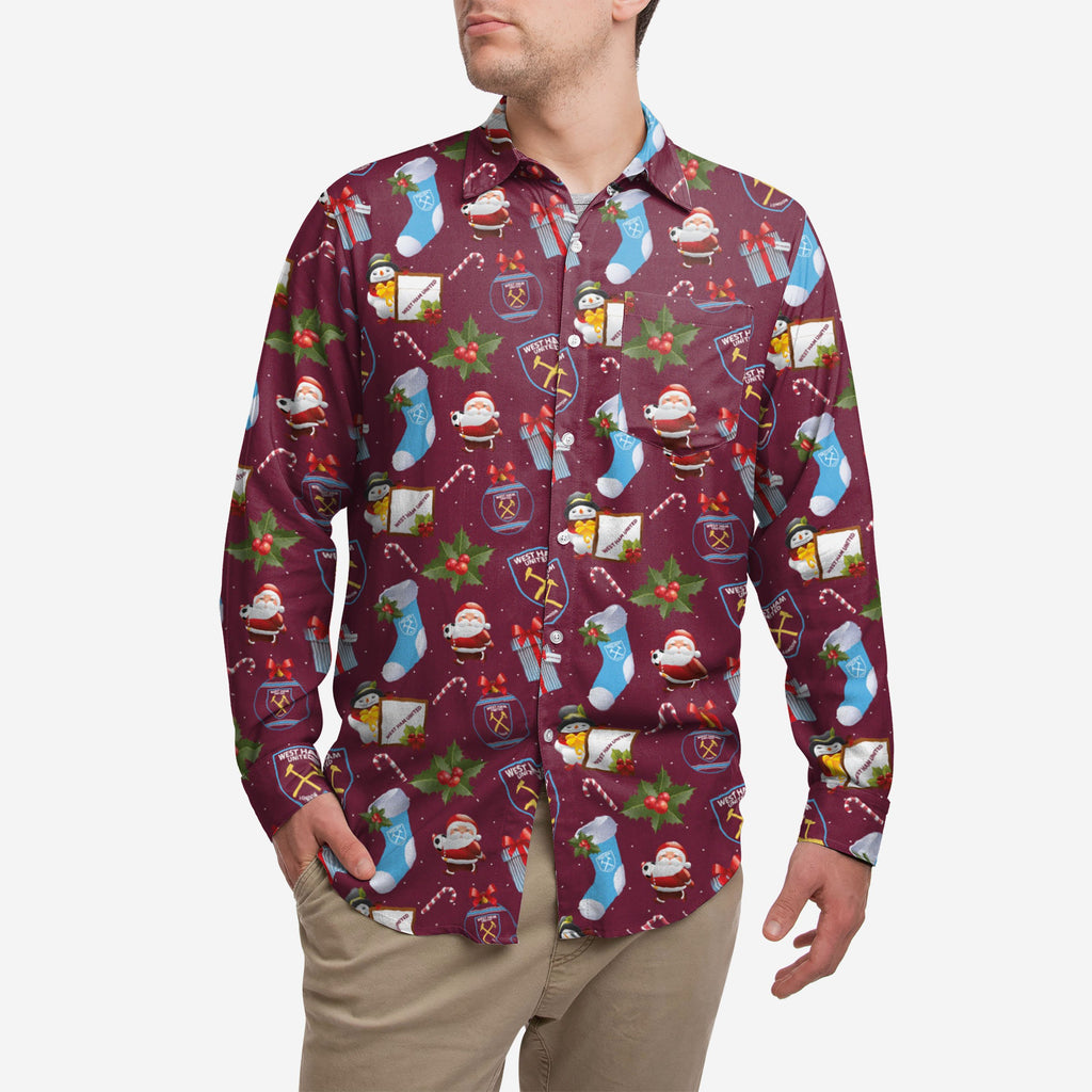 West Ham United FC Long Sleeve Christmas Shirt FOCO S - FOCO.com | UK & IRE
