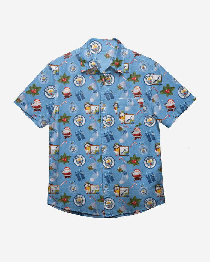 Manchester City Tropical Christmas Button Up Shirt FOCO - FOCO.com | UK & IRE