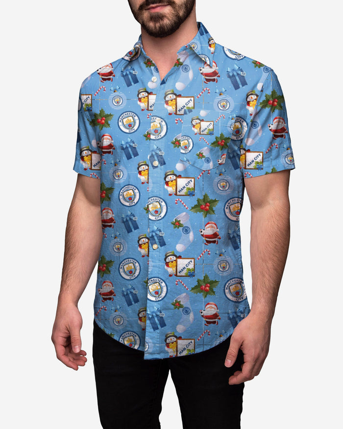 Manchester City Tropical Christmas Button Up Shirt FOCO - FOCO.com | UK & IRE