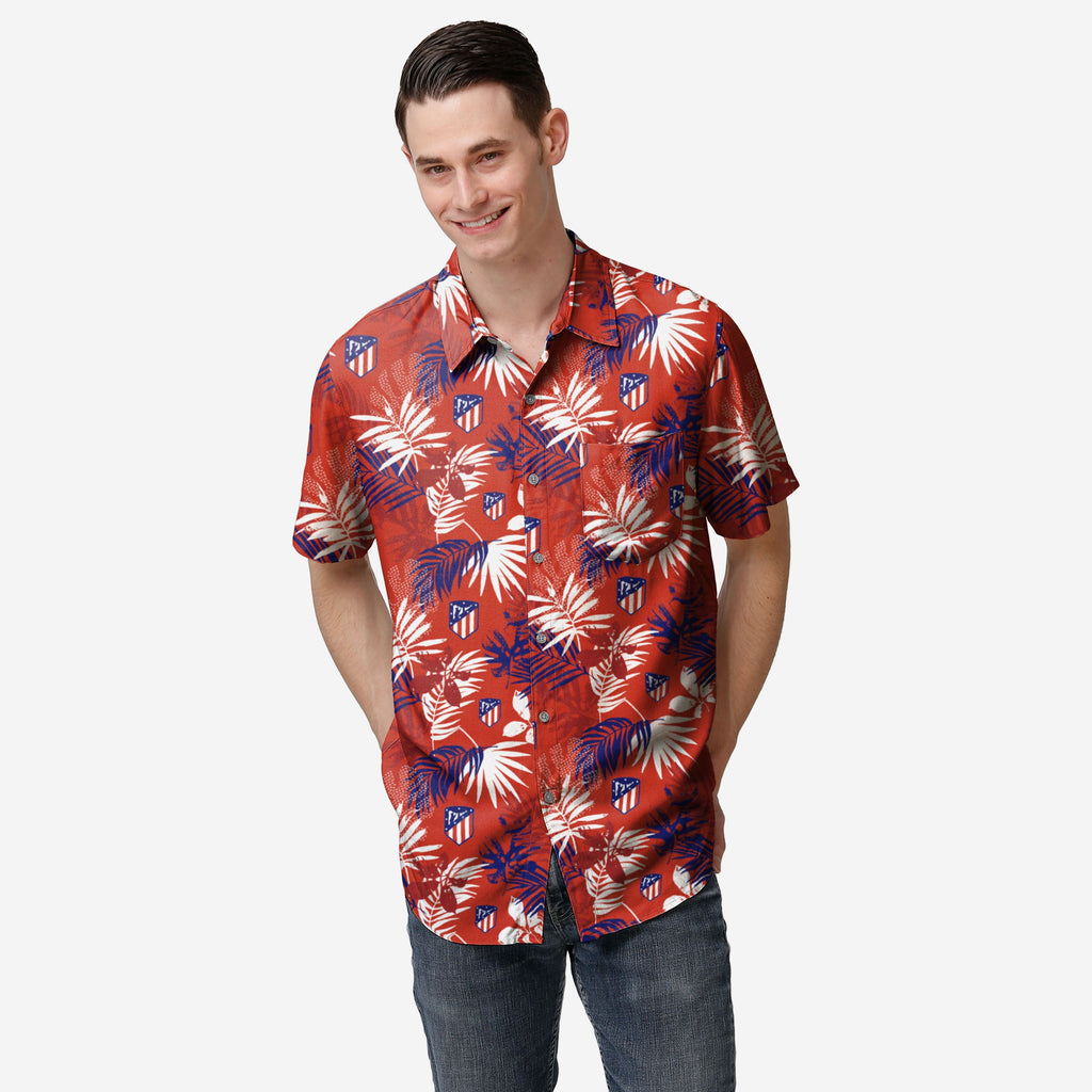 Atletico Madrid FC Floral Button Up Shirt FOCO S - FOCO.com | UK & IRE