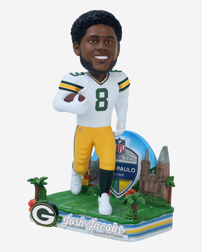 Josh Jacobs Green Bay Packers 2024 International Game Bobblehead FOCO - FOCO.com | UK & IRE