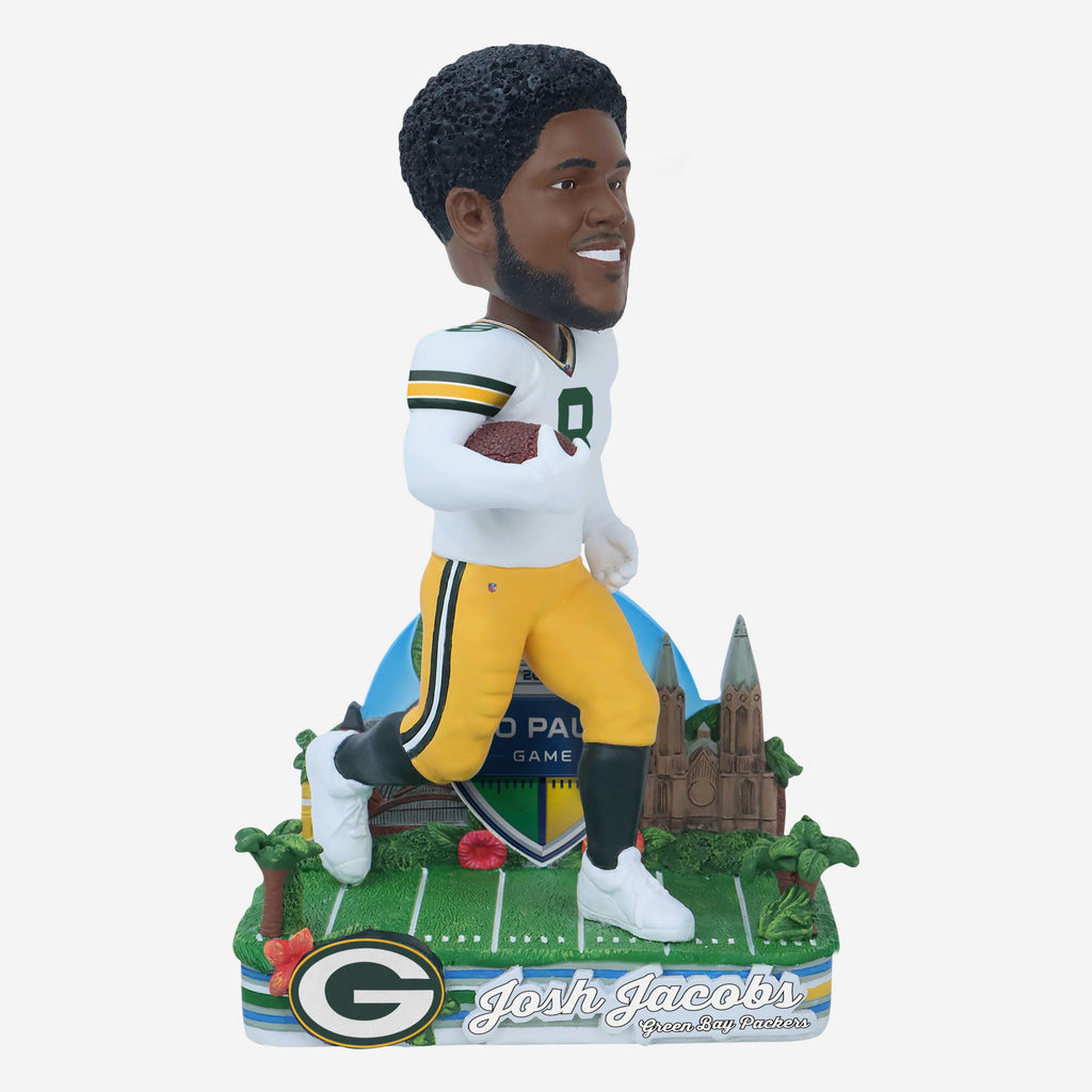 Josh Jacobs Green Bay Packers 2024 International Game Bobblehead FOCO - FOCO.com | UK & IRE